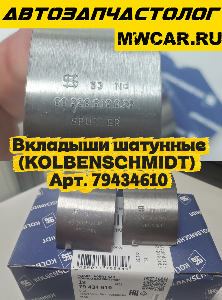 Вкладыши шатунные KOLBENSCHMIDT арт.79434610